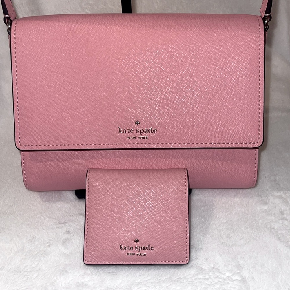 Kate Spade Pink crossbody and compact wallet - Picture 1 of 9